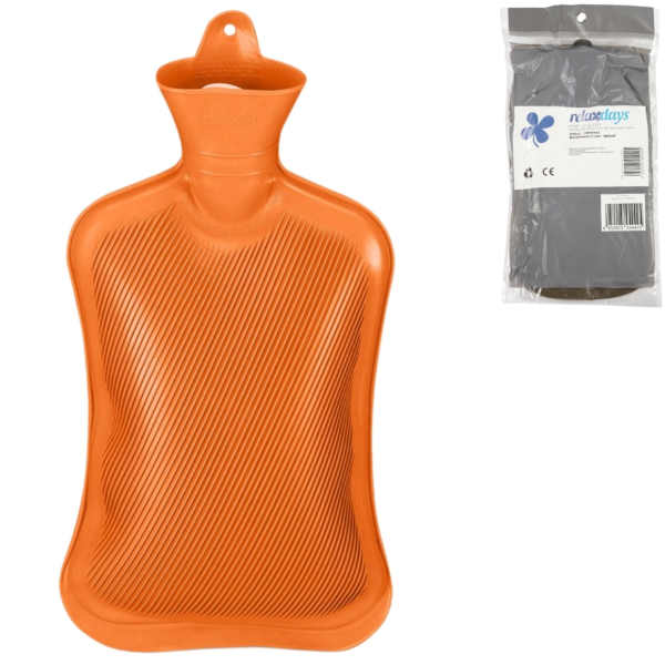 Relaxdays warmwater kruik oranje 2 L