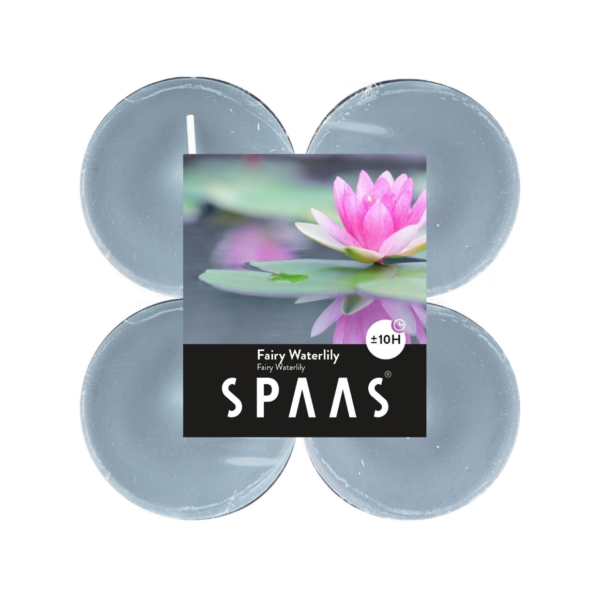 (R) Spaas maxi geur theelichten Fairy Waterlily 6 cm set van 4
