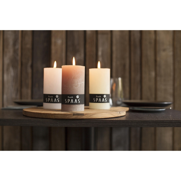 (R) Spaas stompkaars Rustic okergeel 7 x 13 cm