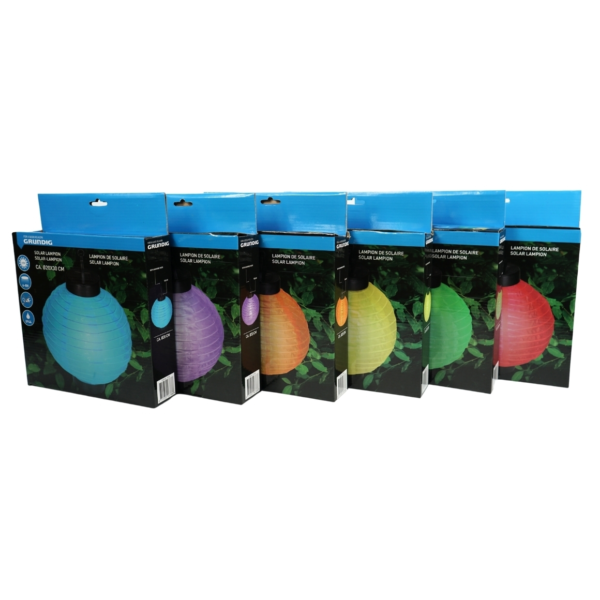Grundig lampion LED IP44 solar 30 cm 6 assorti
