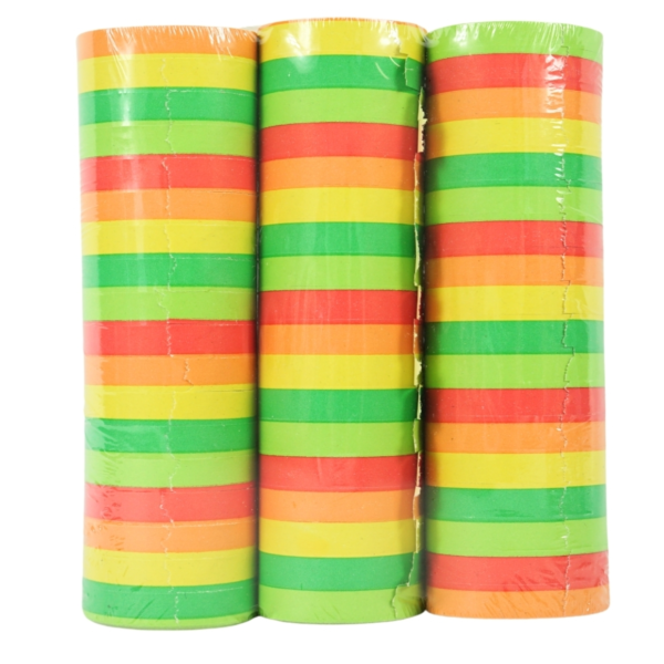 Serpentines groen/geel/oranje/rood 4 meter set van 3