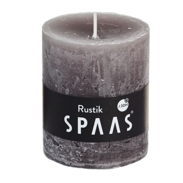 (R) Spaas stompkaars rustiek taupe 7 x 8 cm