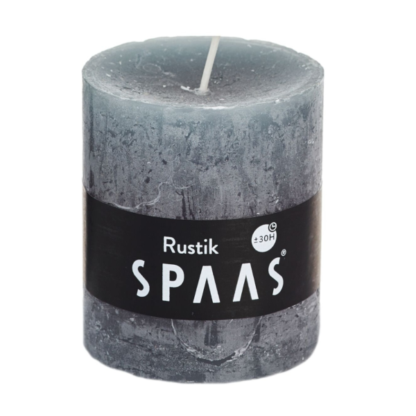 (R) Spaas stompkaars rustiek grijs 7 x 8 cm