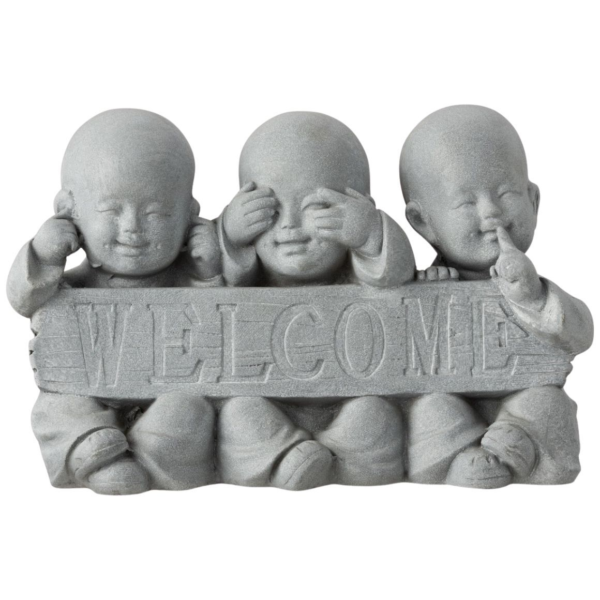 J-Line beeld Monnik Welcome grijs 42 cm