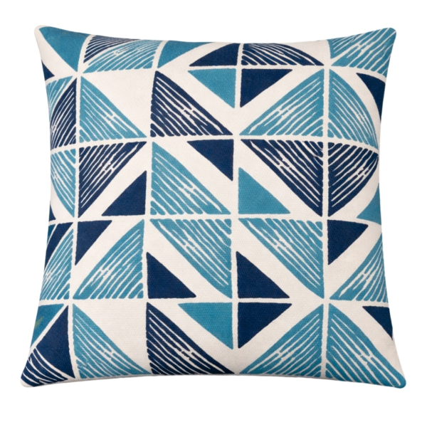 Kussen abstract blauw 45 x 45 cm