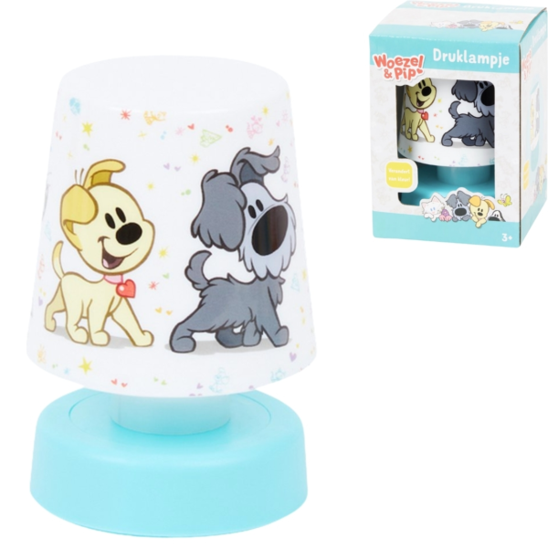 Woezel & Pip push lamp op batterij 12 cm