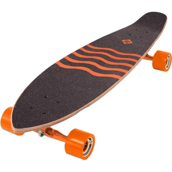 Streetsurfing longboard skateboard zwart/oranje 91 cm