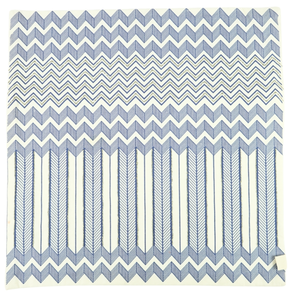 Fair Trade kussenhoes Graphic blauw 45 x 45 cm