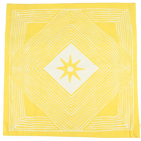 Fair Trade kussenhoes Tribal geel 45 x 45 cm