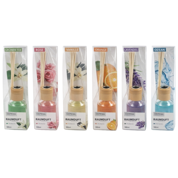 Geurstokjes Air Fresher 100 ml 6 assorti