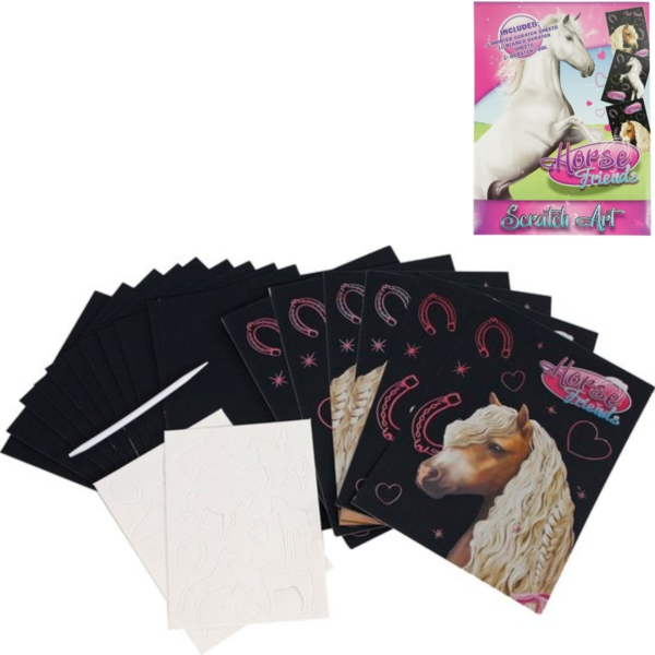 Horse Friends kraskaarten 21 cm set van 17