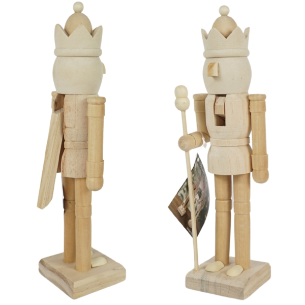 DIY notenkraker hout 25,5 cm 2 assorti