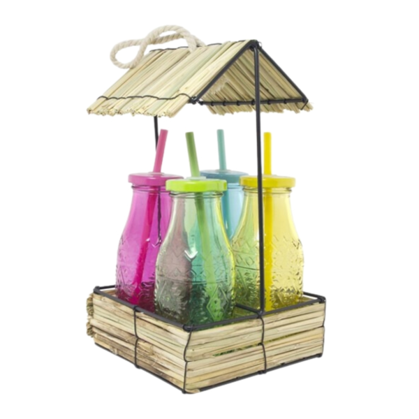 Trinkglas Hawaii Tiki Hut 300 ml 5er Set