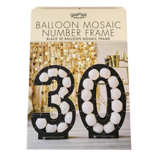 Ginger Ray ballon mozaiek 30 cijfer zwart 83 cm