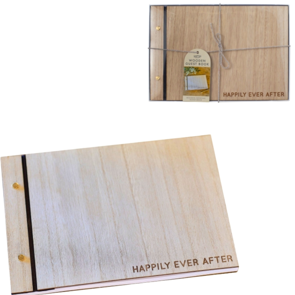 Ginger Ray gastenboek hout 26 cm