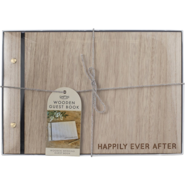 Ginger Ray gastenboek hout 26 cm