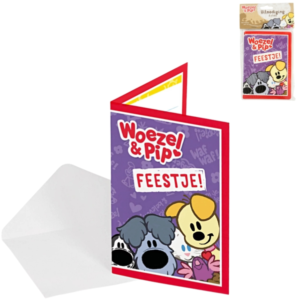 Folat uitnodigingen Woezel & Pip 8 stuks