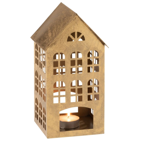 J-Line kaarsenhouder Huis goudkleurig 32 cm