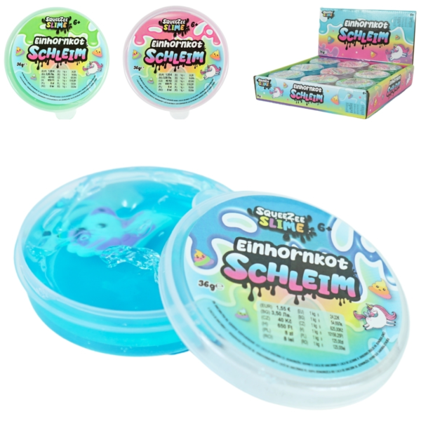 Squeezee Slime eenhoorn slijm 36 gram 7 cm 3 assorti