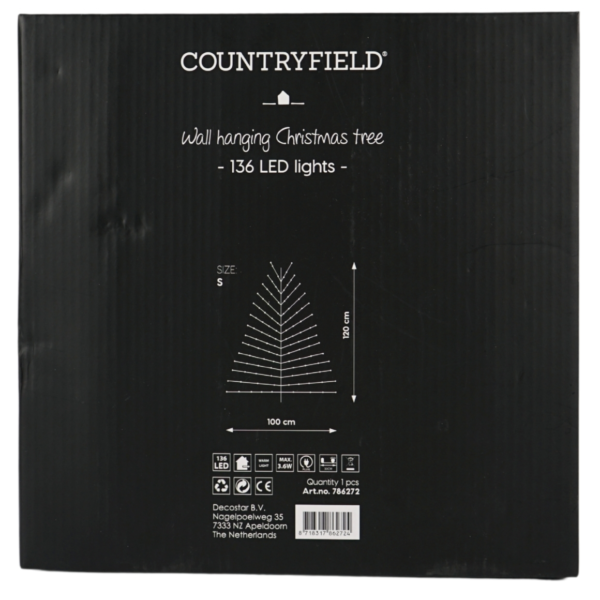 Countryfield wanddecoratie kerstboom Ziggy LED 120 cm