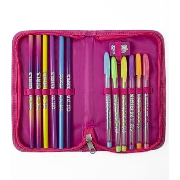 Glam Girls etui met inhoud roze 19 cm 13-delig