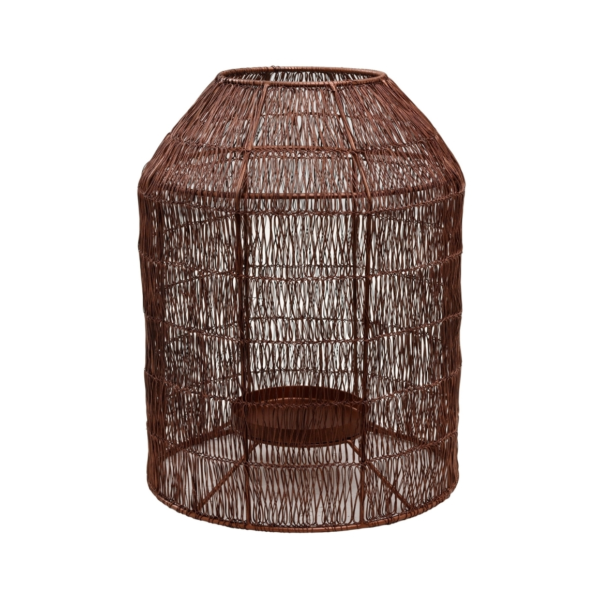 PTMD windlicht Maddin S koperkleurig 30 cm