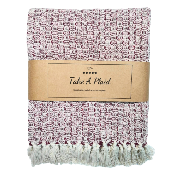 Take a Plaid 38 recycelte Baumwolle rot 130 x 180 cm