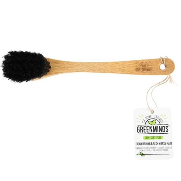 Greenminds afwasborstel paardenhaar hout 15 cm
