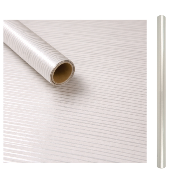 Cadeaupapier beige/zilverkleurig 200 x 70 cm