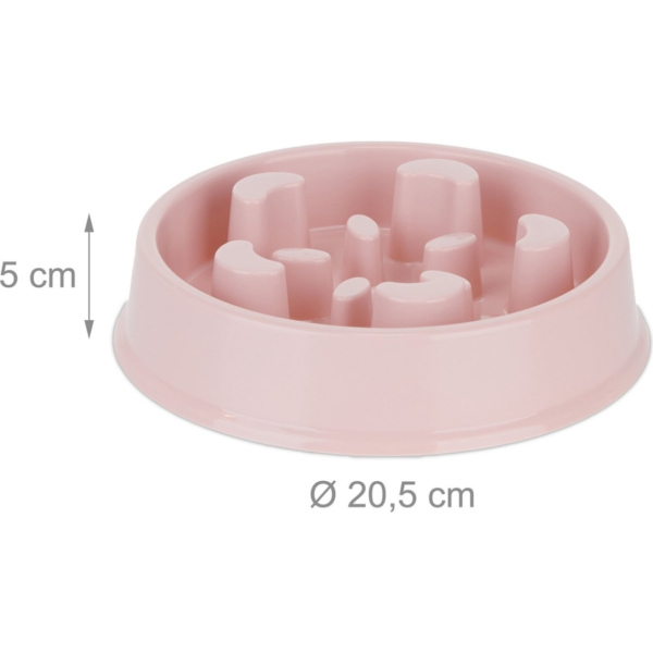 Relaxdays honden anti-schrok voerbak maan roze 20,5 cm