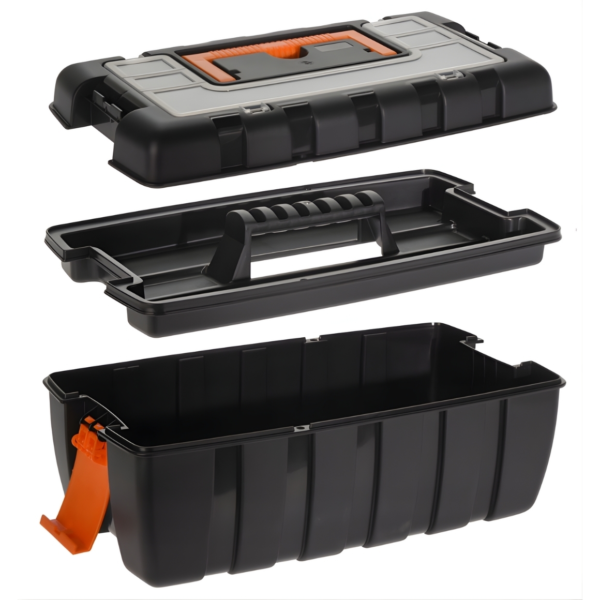 Gereedschapkist zwart/oranje 37 cm