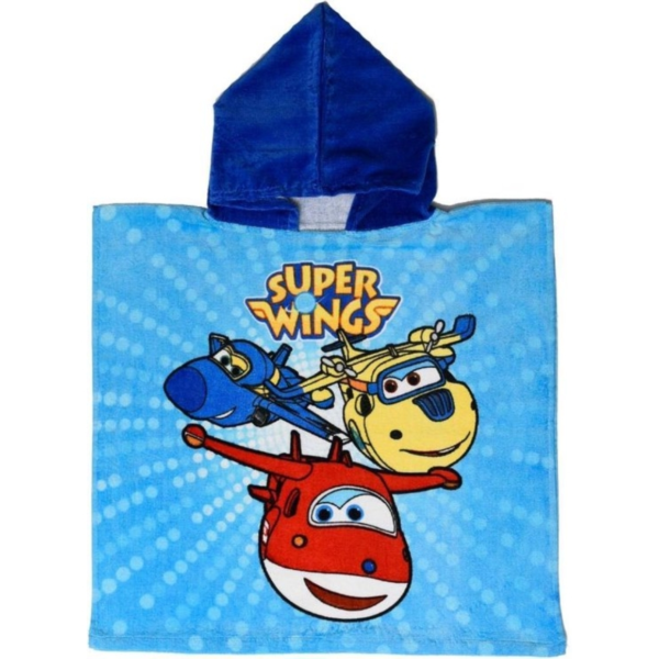 Superwings poncho handdoek blauw 50 x 100 cm