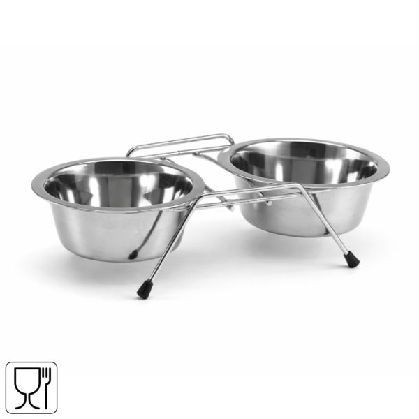 Voerbak kat/hond metaal 13 cm