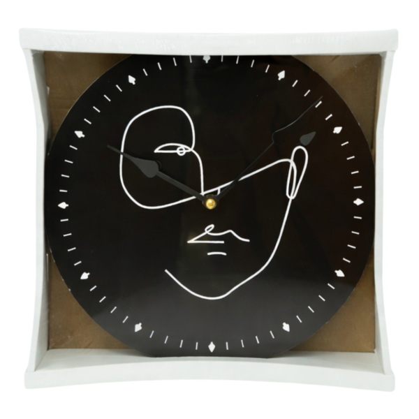 Noor Living wandklok Face zwart 29 cm