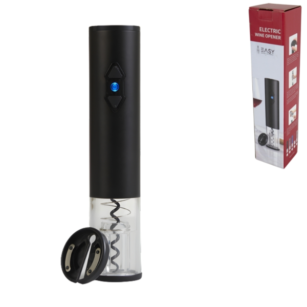 Elektrische kurkentrekker op batterij zwart 23 cm