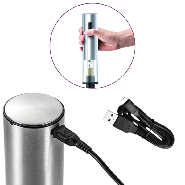 Elektrische kurkentrekker oplaadbaar rvs 19,5 cm