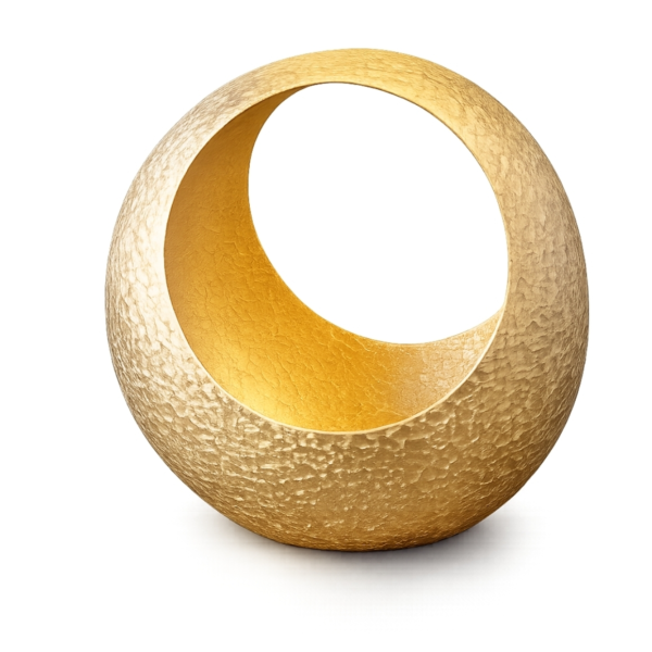 Theelichthouder Izzy Moon goudkleurig 20 cm