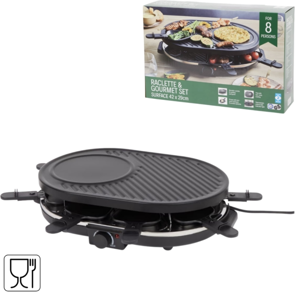 Gourmetstel 8 personen EU-stekker 42 cm 1400 watt