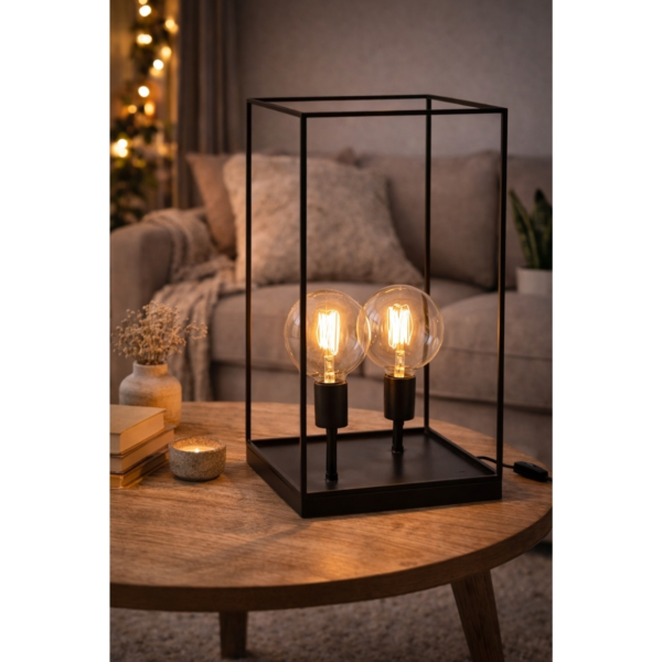 J-Line tafellamp zwart EU-stekker 50 cm