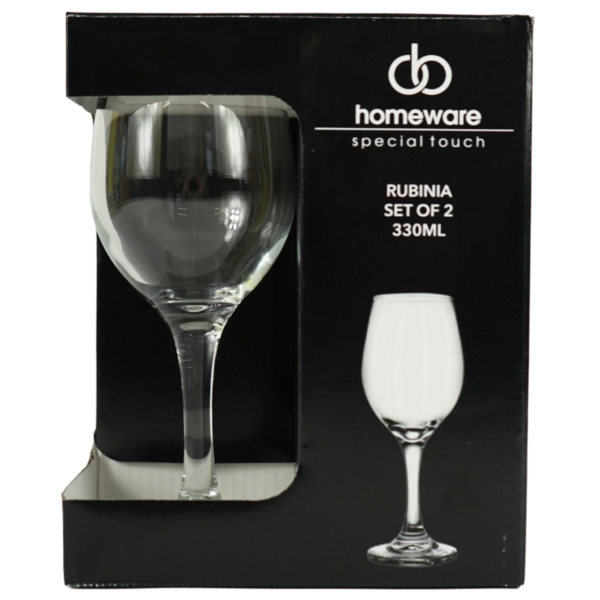 Homeware wijnglas Rubina 330 ml 2 stuks