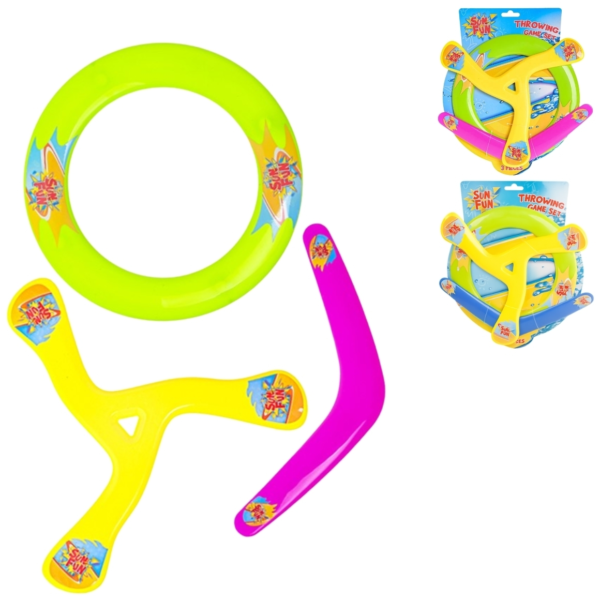 Sun Fun Flying Frisbee set 30 cm assorti set van 3