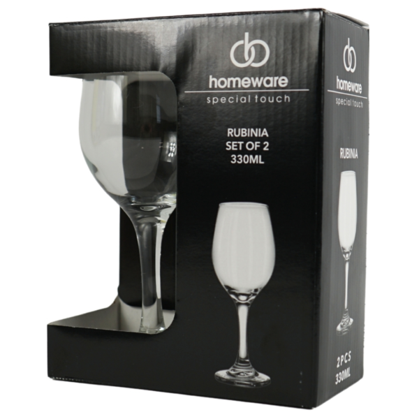 Homeware wijnglas Rubina 330 ml 2 stuks