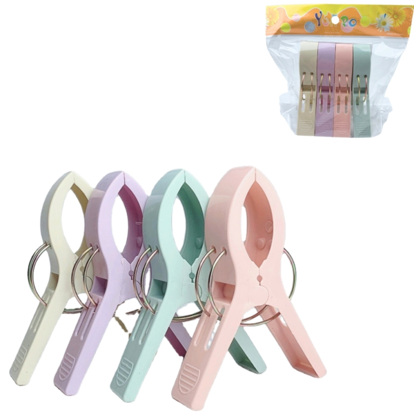 Handdoek XL clip pastel set van 4