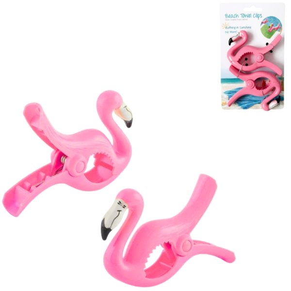 Handdoek XL clip Flamingo set van 2
