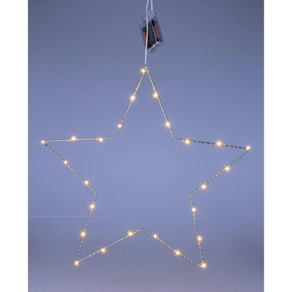 Kerstverlichting ster 25 LED op batterij 45 cm