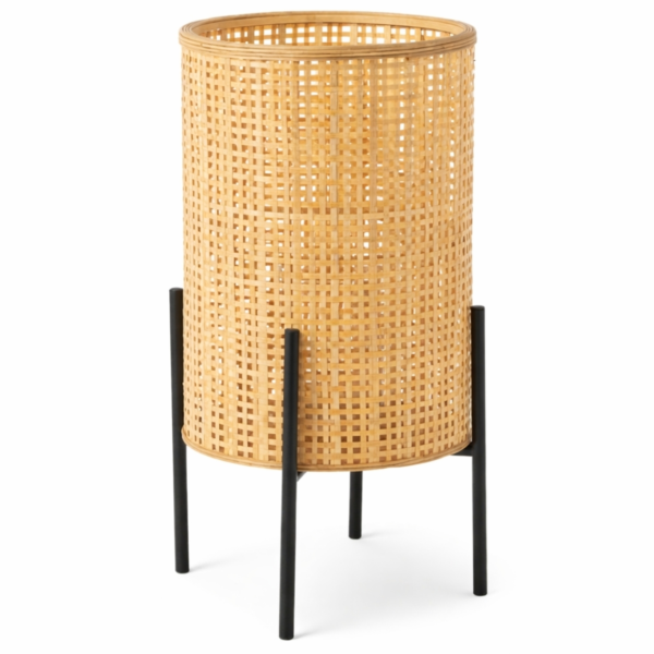 J-Line lantaarn op voet bamboe 50 cm