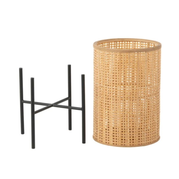 J-Line lantaarn op voet bamboe 50 cm