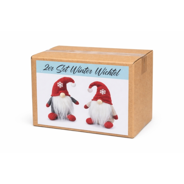 Figuur winter gnome 15 cm set van 2