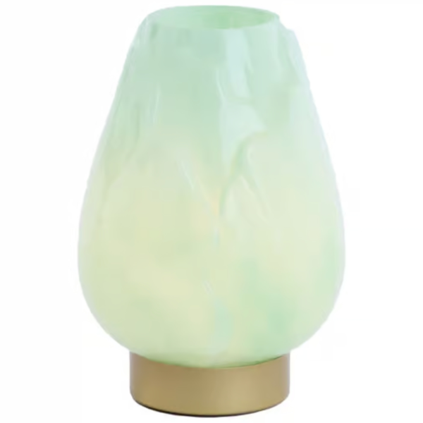 Light & Living tafellamp Ginny LED op batterij mintgroen goud 27 cm