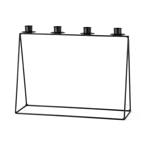 Kandelaar Modern frame zwart 32 cm